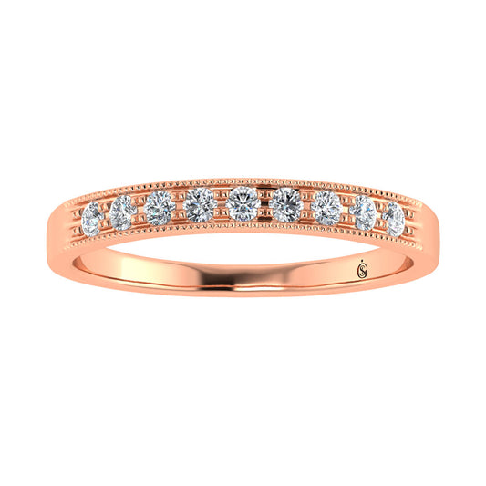 14K Rose Gold Diamond 1/4.Ct. Tw. Men?s Machine Band
