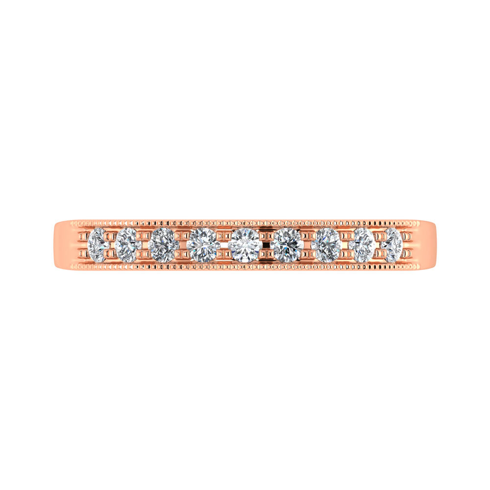 14K Rose Gold Diamond 1/4.Ct. Tw. Men?s Machine Band