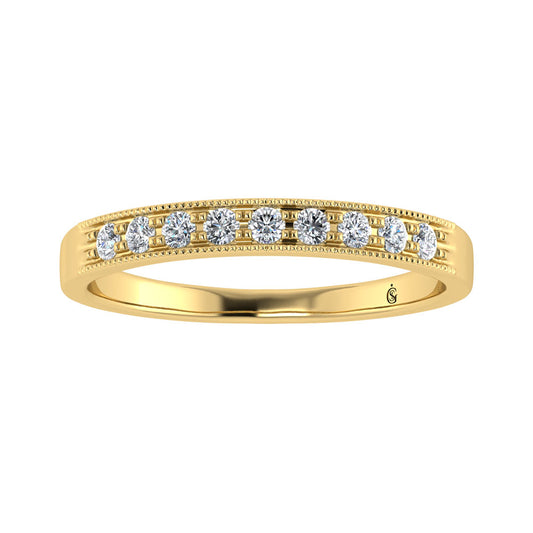 14K Yellow Gold Diamond 1/4.Ct. Tw. Men?s Machine Band