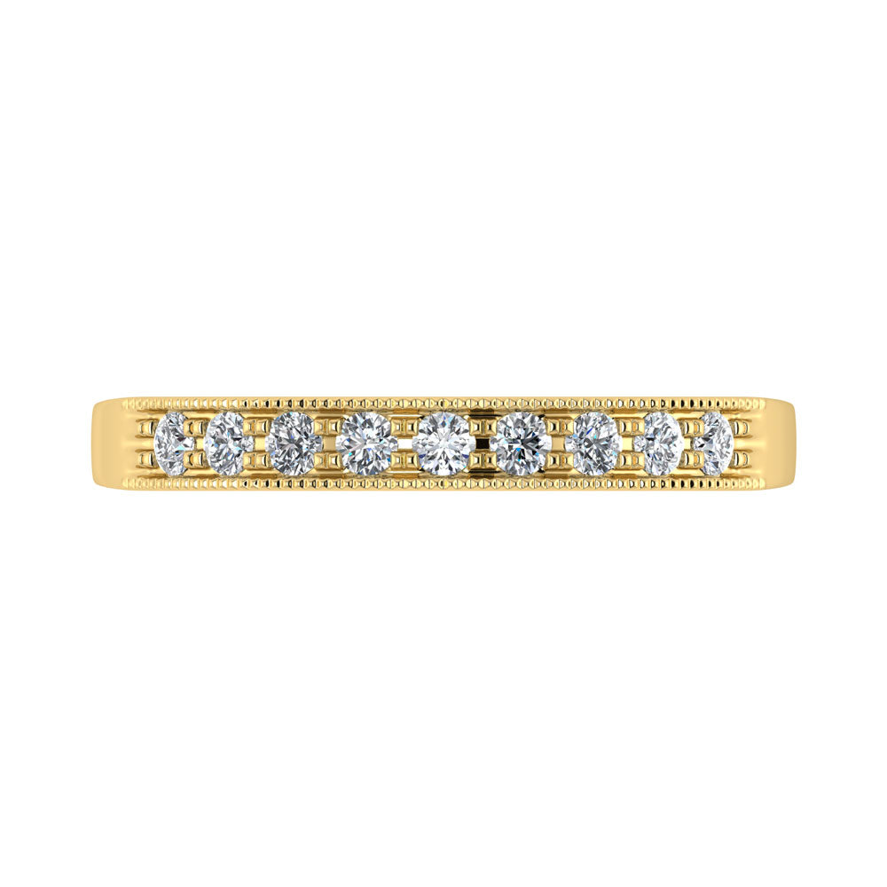 14K Yellow Gold Diamond 1/4.Ct. Tw. Men?s Machine Band