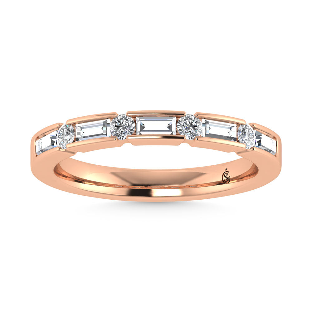 14K Rose Gold Diamond 1/2.Ct. Tw. Men?s Machine Band