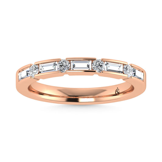 14K Rose Gold Diamond 1/2.Ct. Tw. Men?s Machine Band