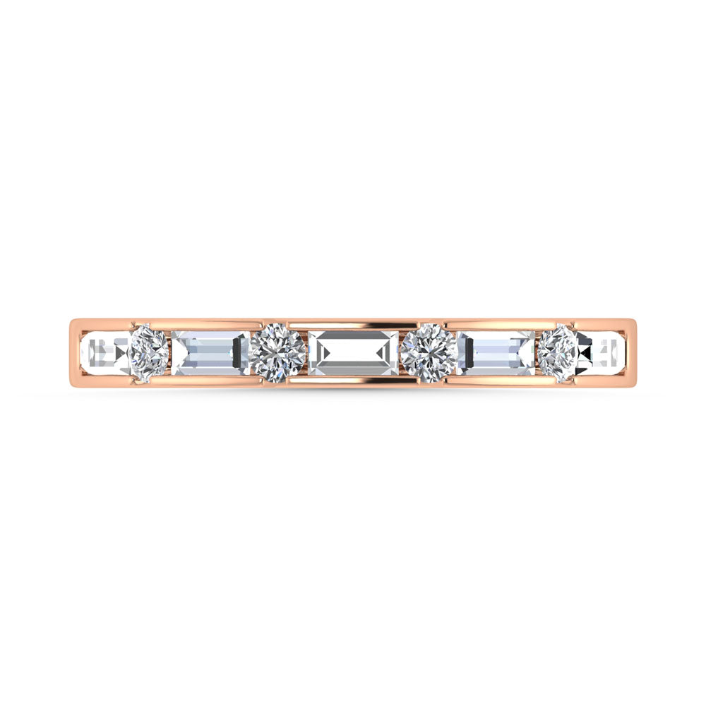 14K Rose Gold Diamond 1/2.Ct. Tw. Men?s Machine Band