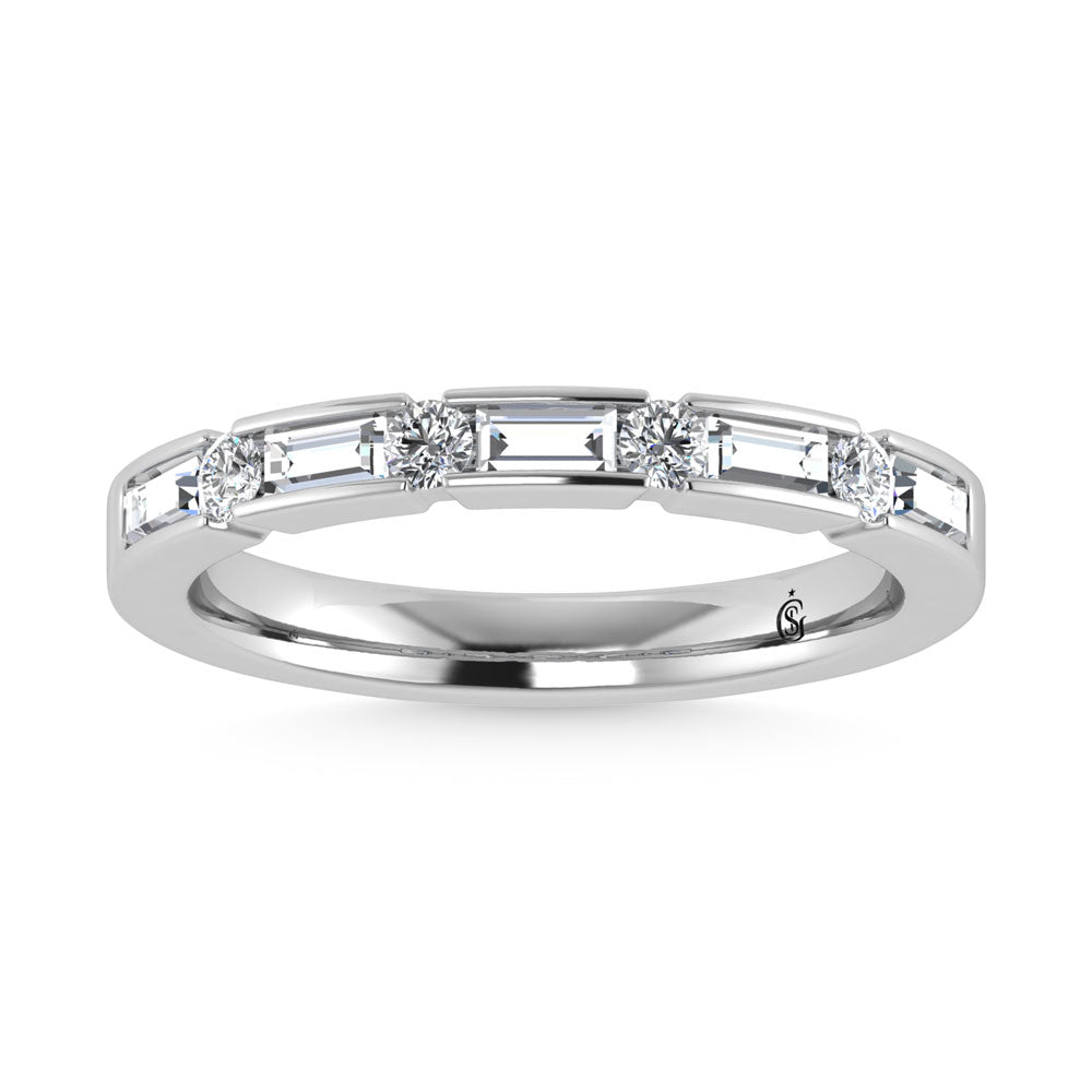 14K White Gold Diamond 1/2.Ct. Tw. Men?s Machine Band