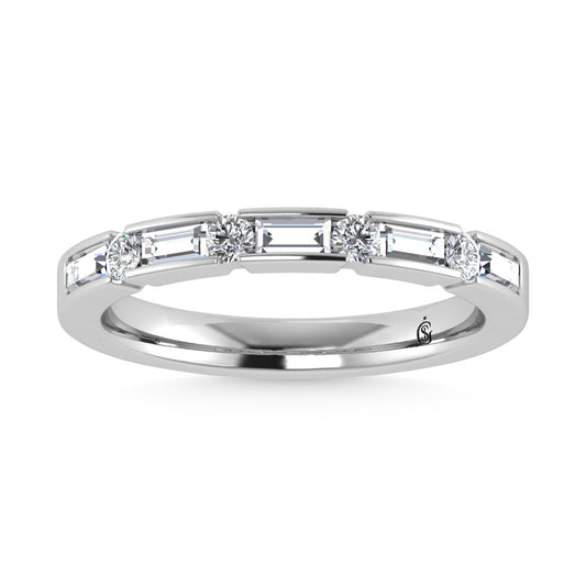 14K White Gold Diamond 1/2.Ct. Tw. Men?s Machine Band