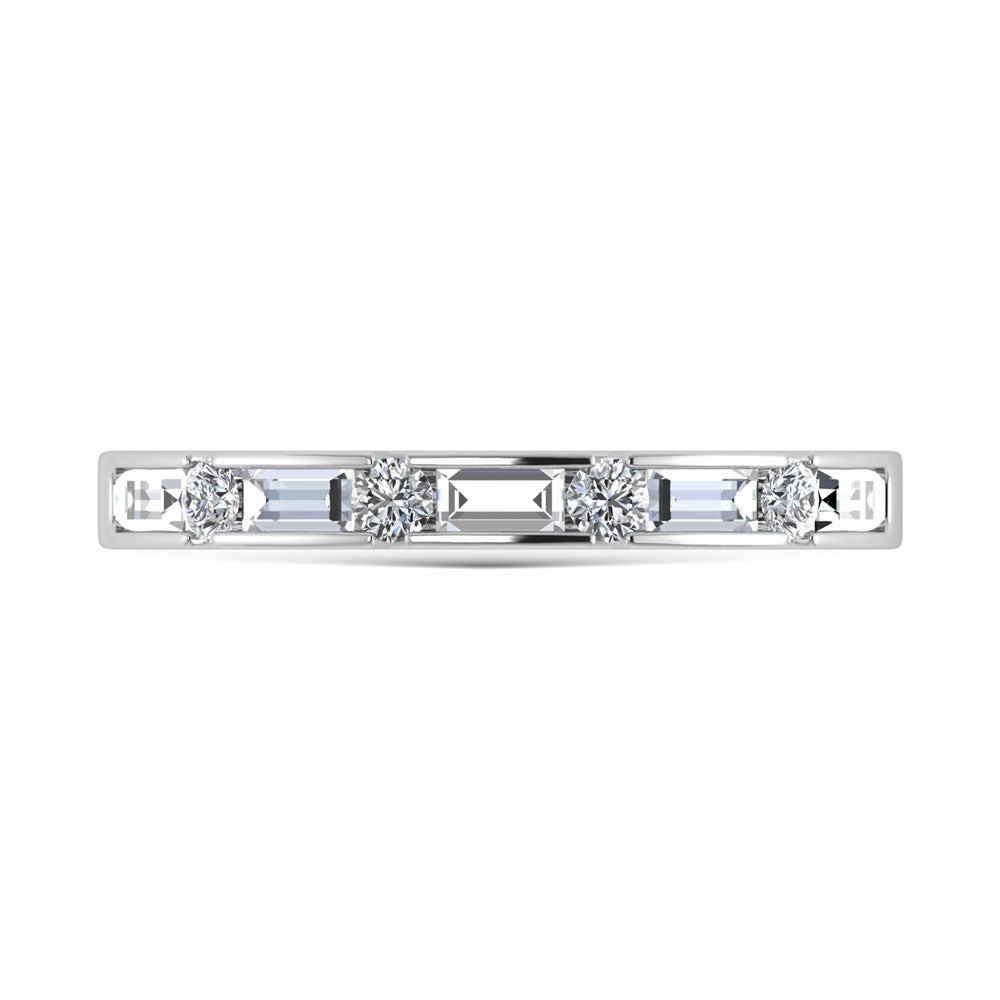 14K White Gold Diamond 1/2.Ct. Tw. Men?s Machine Band