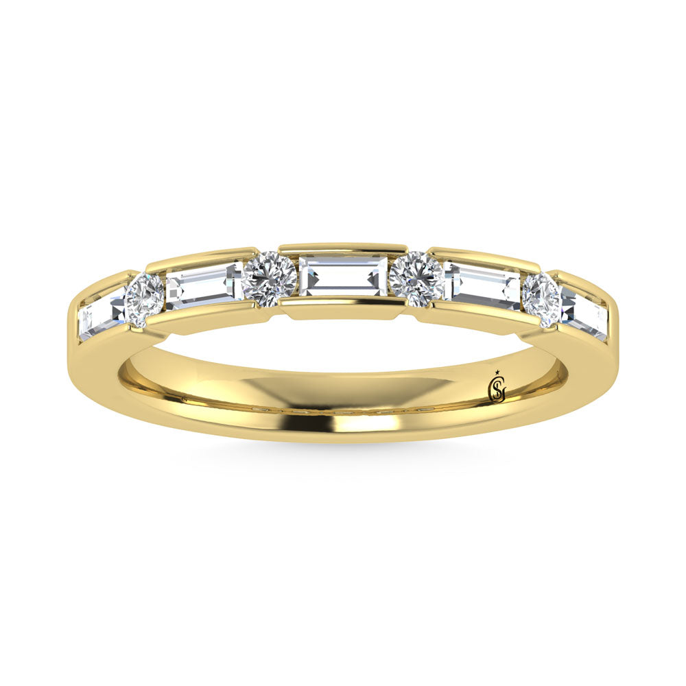 14K Yellow Gold Diamond 1/2.Ct. Tw. Men?s Machine Band