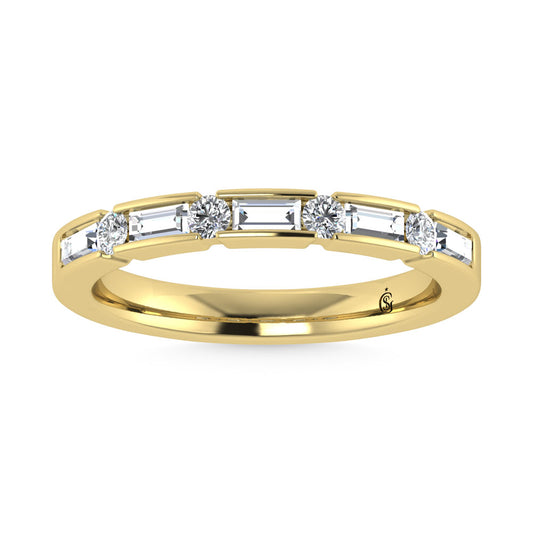 14K Yellow Gold Diamond 1/2.Ct. Tw. Men?s Machine Band