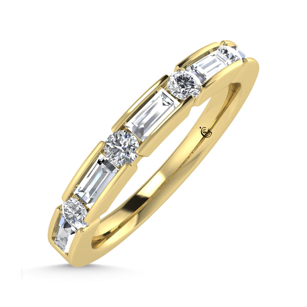 14K Yellow Gold Diamond 1/2.Ct. Tw. Men?s Machine Band