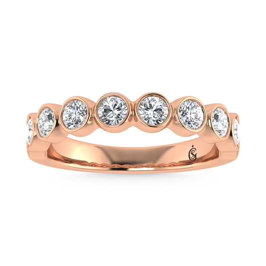14K Rose Gold Diamond 1.Ct. Tw. Men?s Machine Band