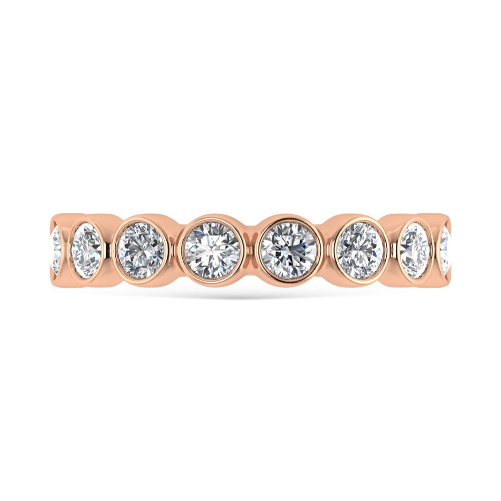 14K Rose Gold Diamond 1.Ct. Tw. Men?s Machine Band