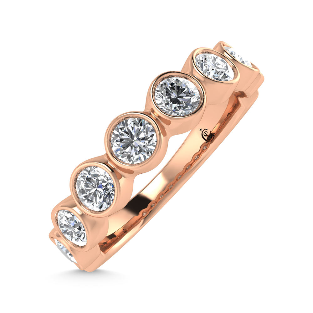 14K Rose Gold Diamond 1.Ct. Tw. Men?s Machine Band