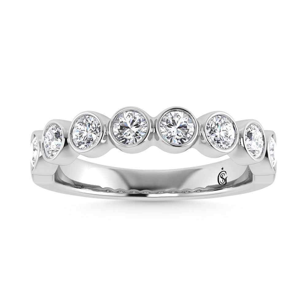14K White Gold Diamond 1.Ct. Tw. Men?s Machine Band