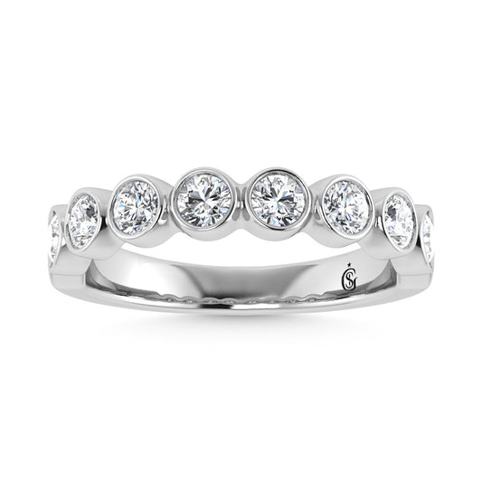14K White Gold Diamond 1.Ct. Tw. Men?s Machine Band