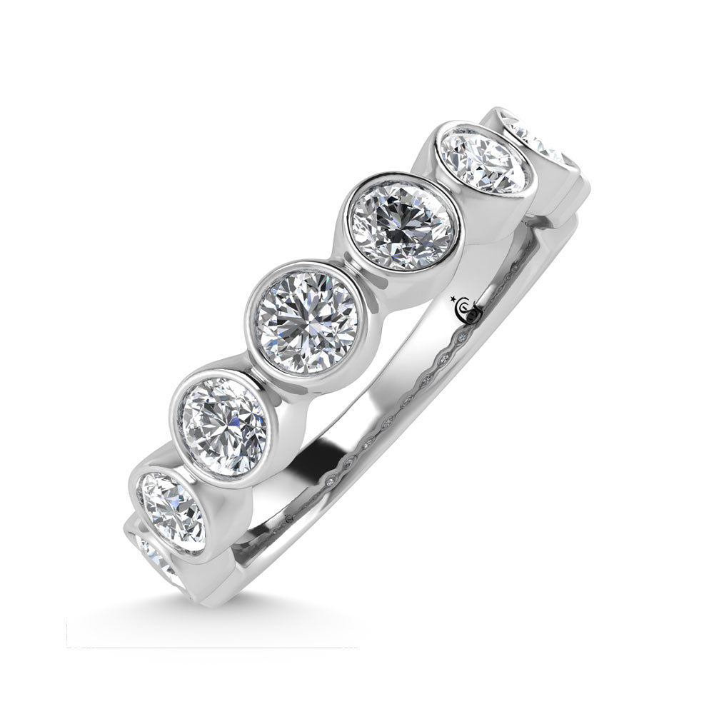 14K White Gold Diamond 1.Ct. Tw. Men?s Machine Band