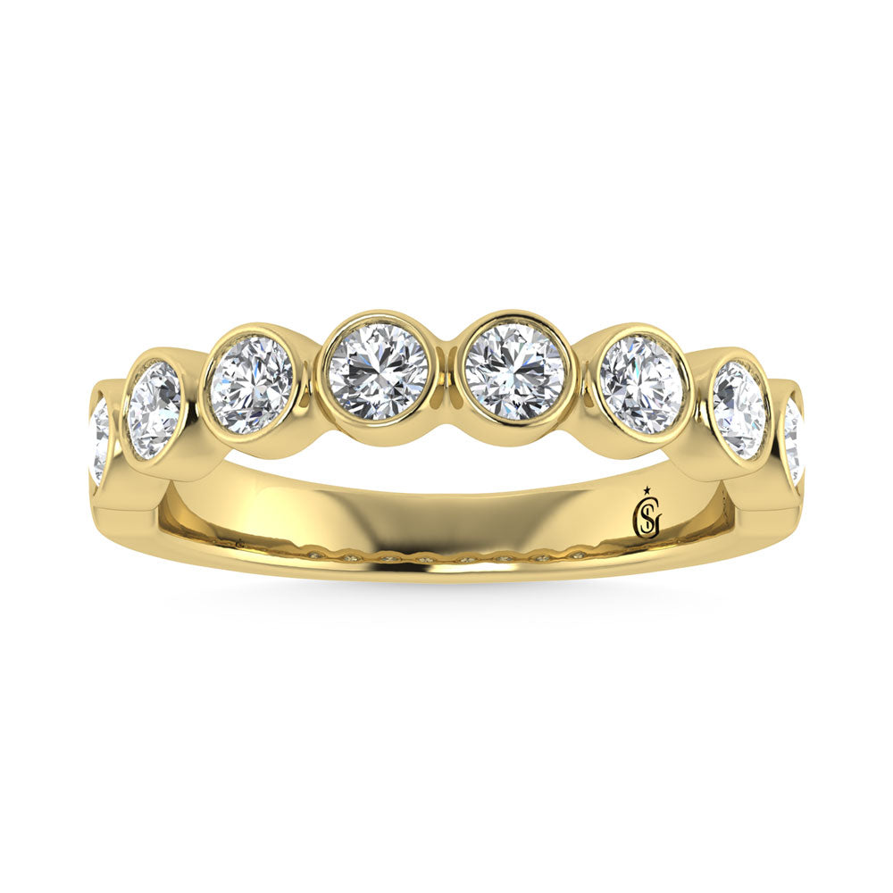 14K Yellow Gold Diamond 1.Ct. Tw. Men?s Machine Band