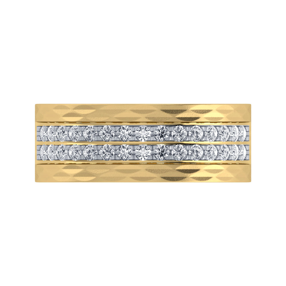 14K Yellow Gold Diamond 3/4.Ct. Tw. Men?s Machine Band