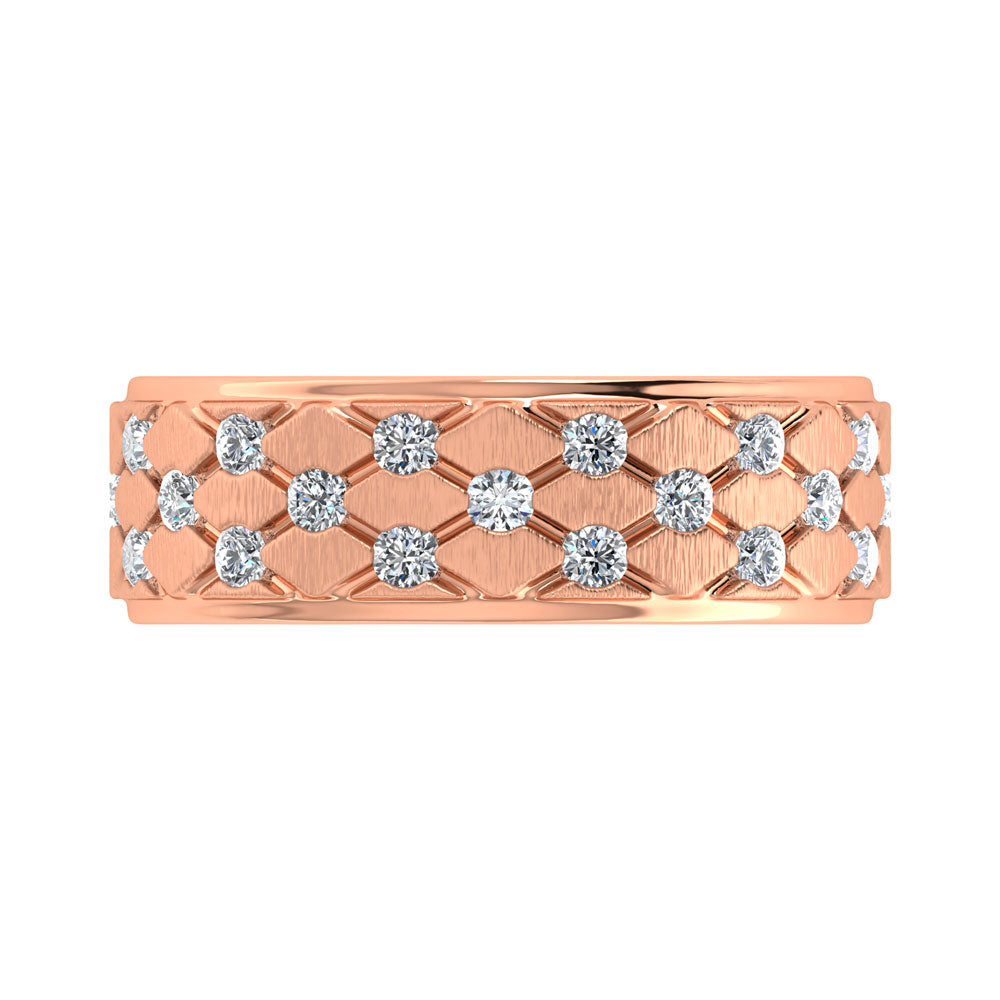 14K Rose Gold Diamond 1/2.Ct. Tw. Men?s Machine Band