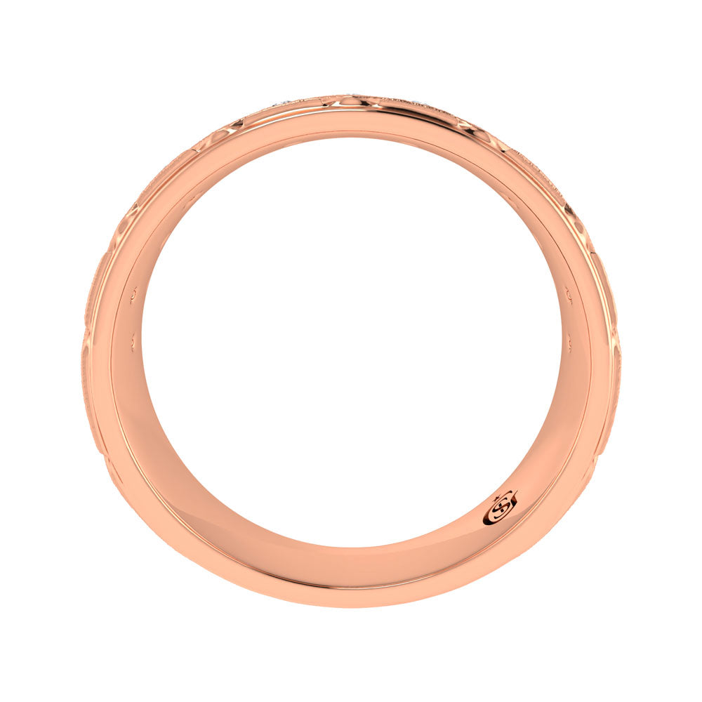 14K Rose Gold Diamond 1/2.Ct. Tw. Men?s Machine Band