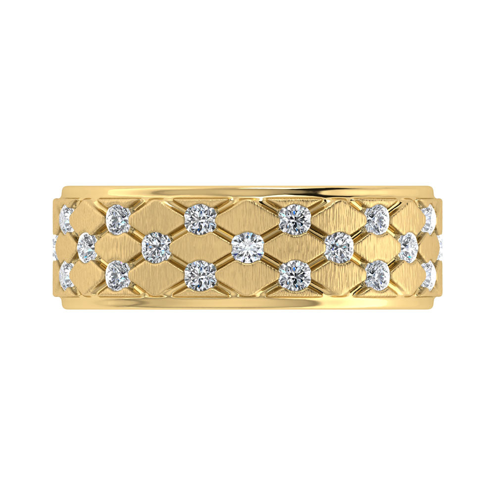14K Yellow Gold Diamond 1/2.Ct. Tw. Men?s Machine Band