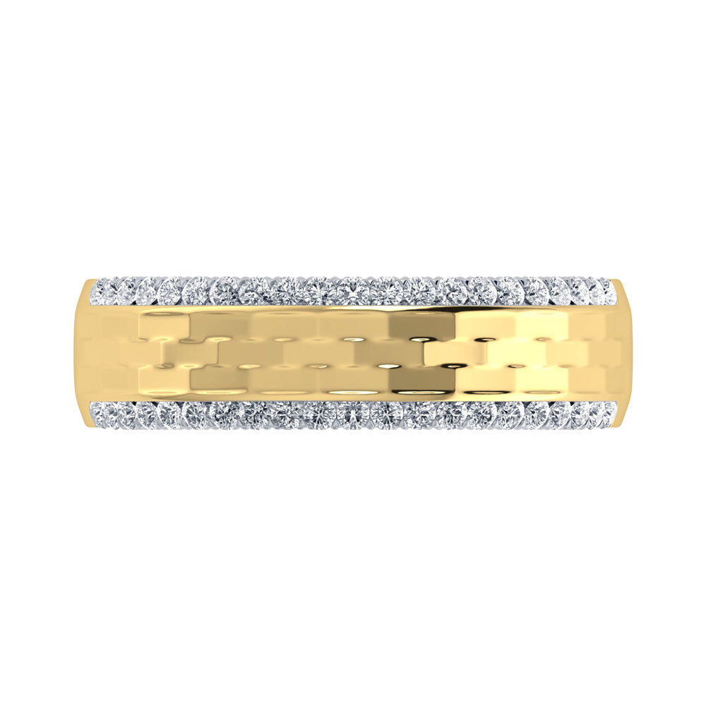14K Yellow Gold Diamond 1/2.Ct. Tw. Men?s Machine Band