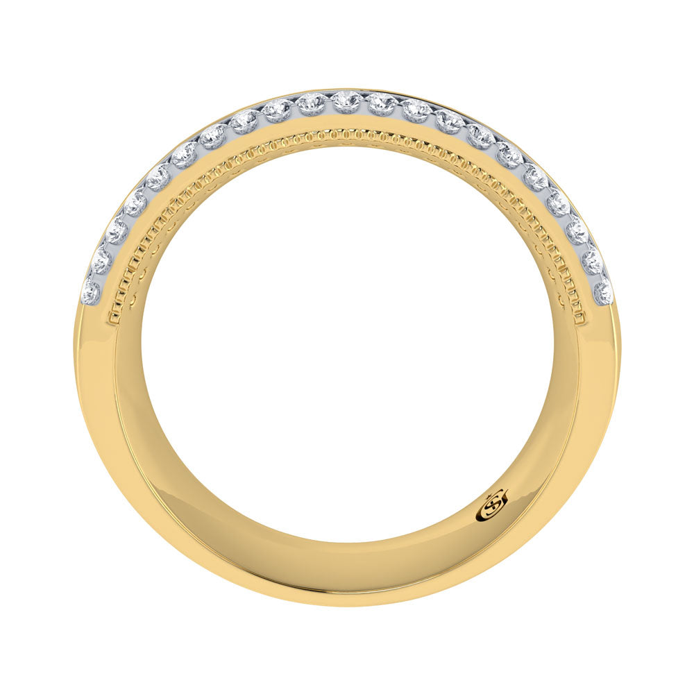 14K Yellow Gold Diamond 1/2.Ct. Tw. Men?s Machine Band