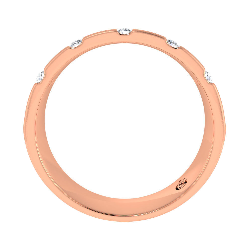 14K Rose Gold Diamond 1/3.Ct. Tw. Men?s Machine Band