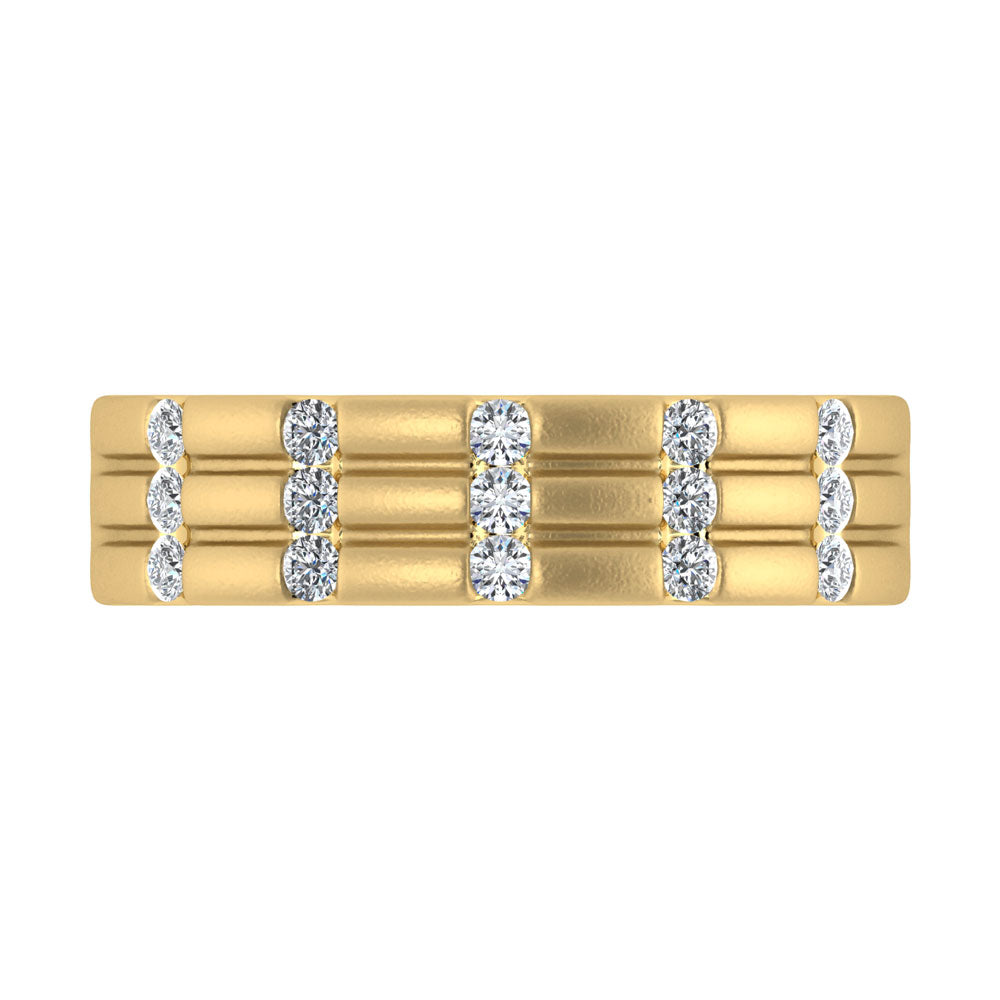 14K Yellow Gold Diamond 1/3.Ct. Tw. Men?s Machine Band