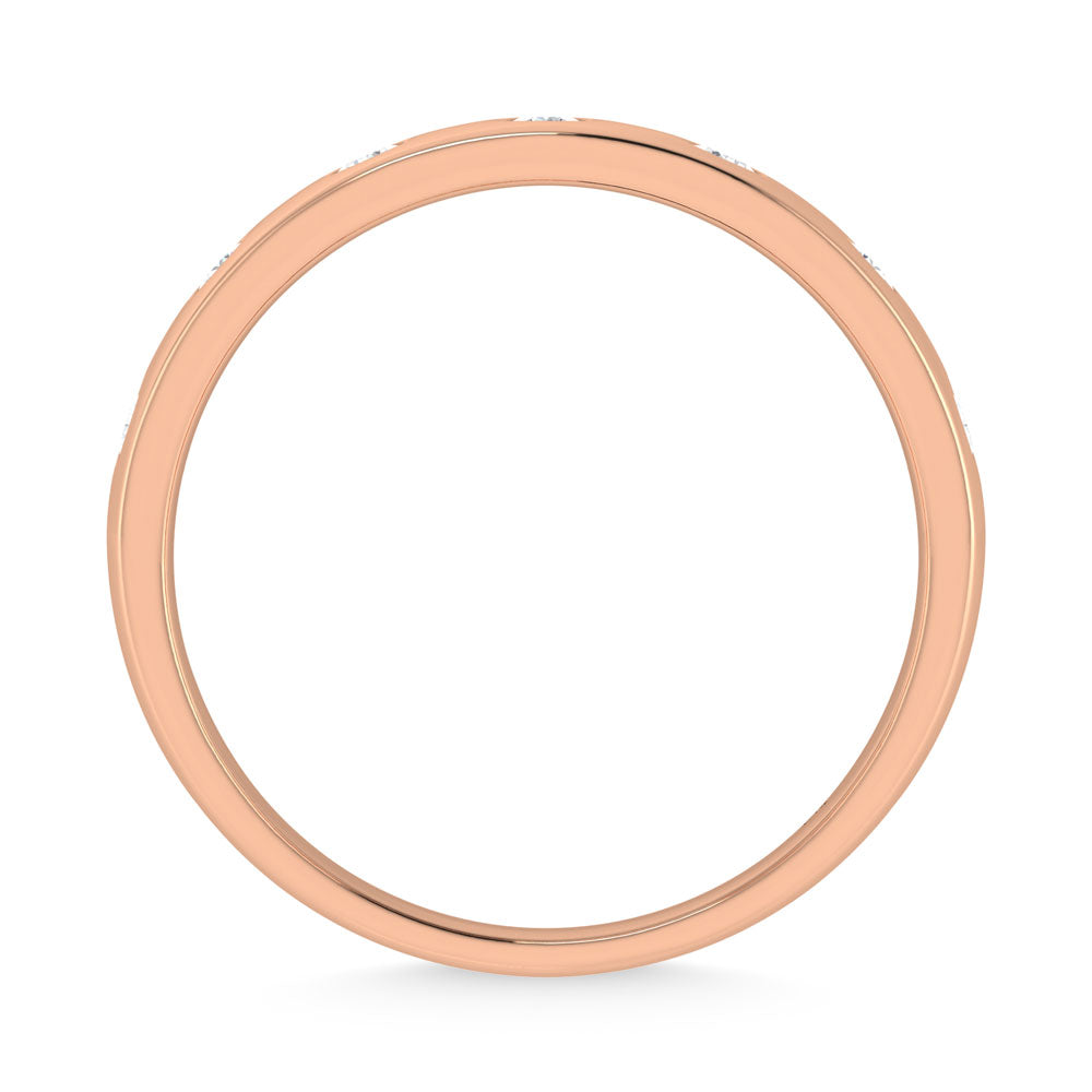 14K Rose Gold Diamond 1/3 Ct.Tw. Bezel Set Mens Machine Band