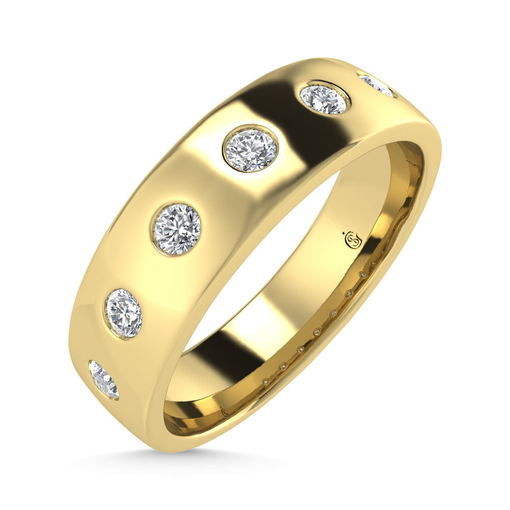 14K Yellow Gold Diamond 1 Ct.Tw.Bezel Set Mens Machine Band