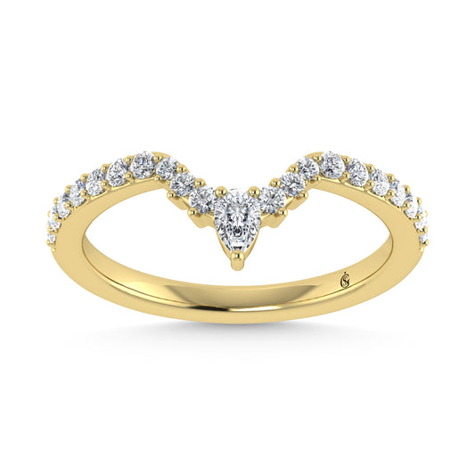 14K Yellow Gold Diamond 1/3 Ct. Tw. Chevron Band