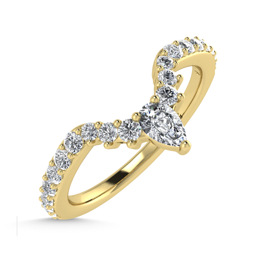 14K Yellow Gold Diamond 1/3 Ct. Tw. Chevron Band