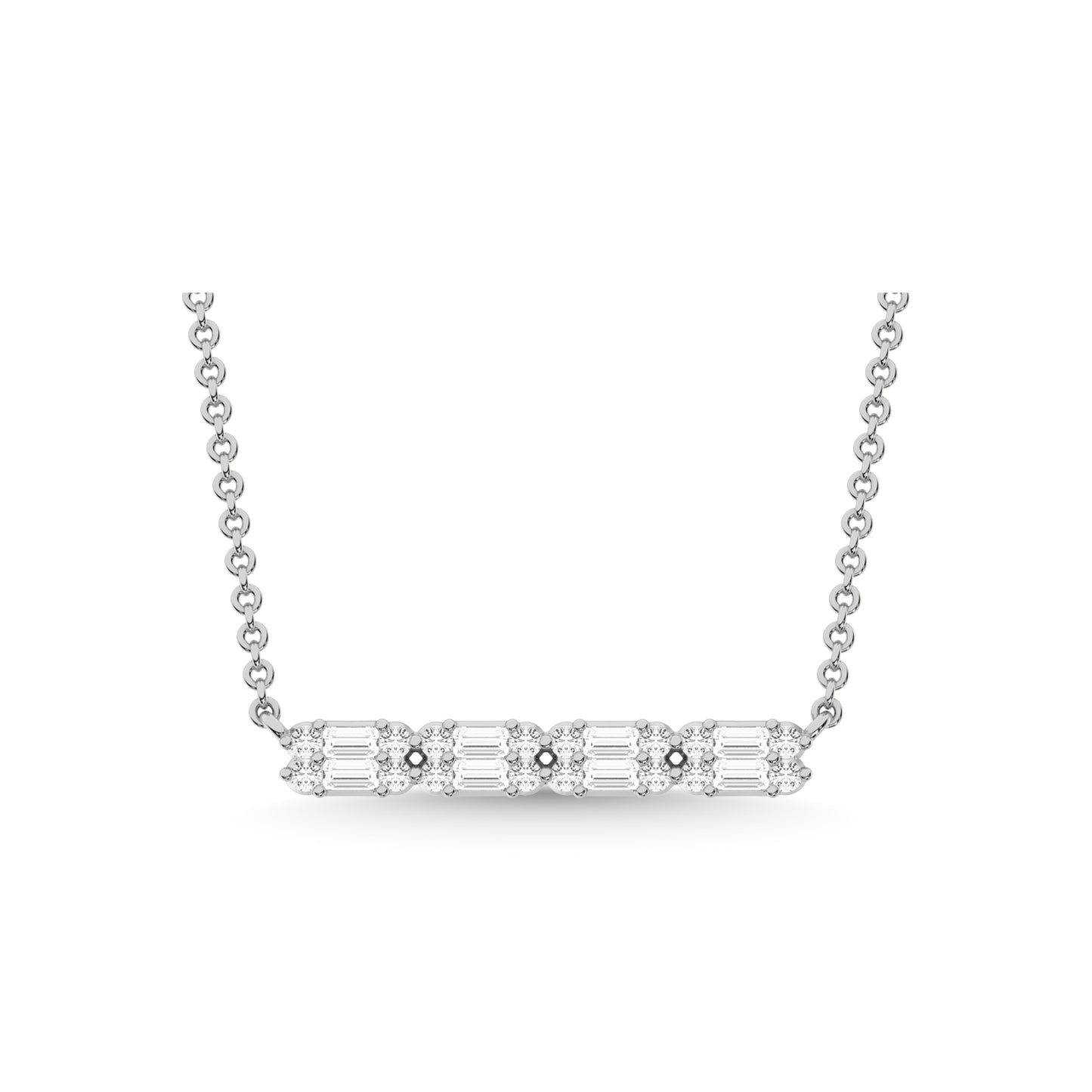 14K White Gold Diamond 1/4 Ct.Tw. Fashion Necklace