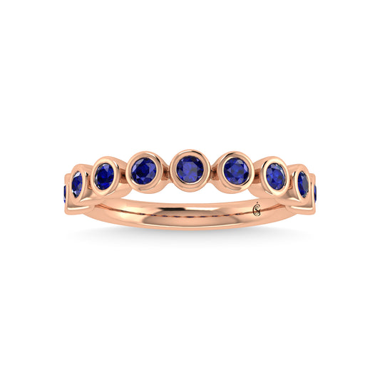 14K Rose Gold Blue Sapphire 5/8 Ct.Tw. Stackable Band