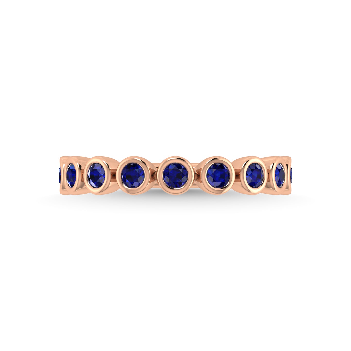 14K Rose Gold Blue Sapphire 5/8 Ct.Tw. Stackable Band
