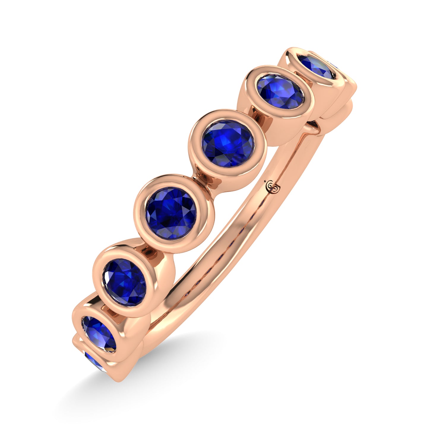14K Rose Gold Blue Sapphire 5/8 Ct.Tw. Stackable Band