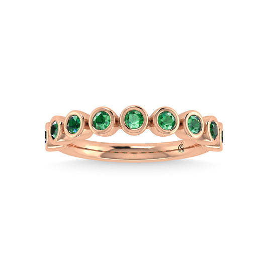 14K Rose Gold Emerald 3/8 Ct.Tw. Stackable Band