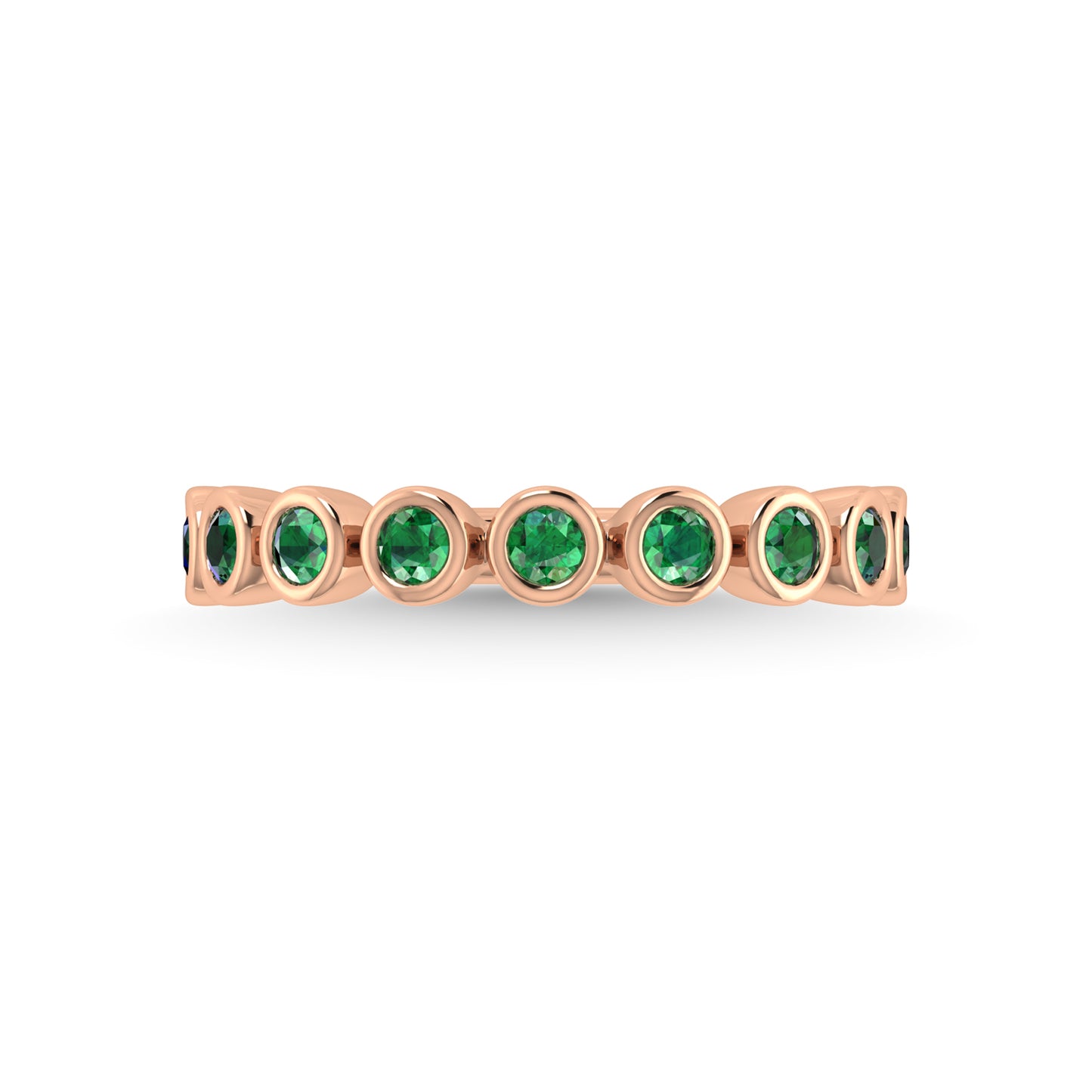 14K Rose Gold Emerald 3/8 Ct.Tw. Stackable Band
