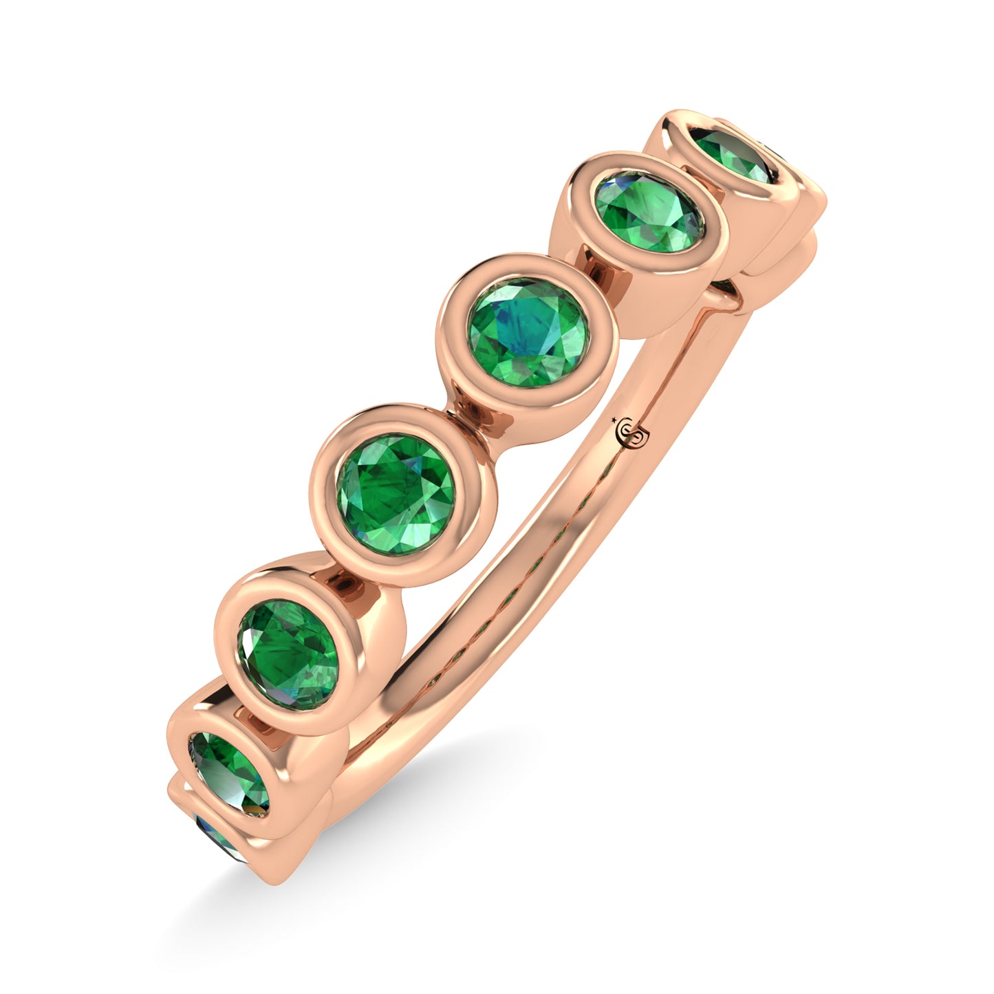14K Rose Gold Emerald 3/8 Ct.Tw. Stackable Band