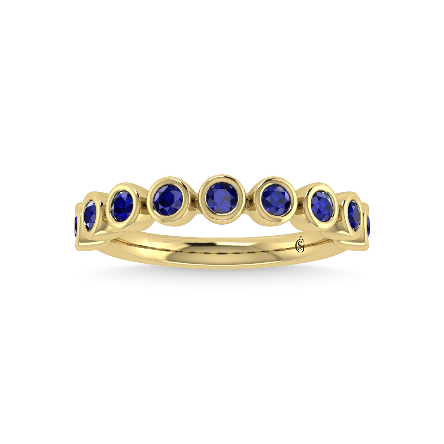14K Yellow Gold Blue Sapphire 5/8 Ct.Tw. Stackable Band