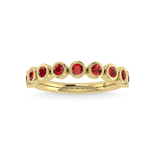 14K Yellow Gold Ruby 5/8 Ct.Tw. Stackable Band