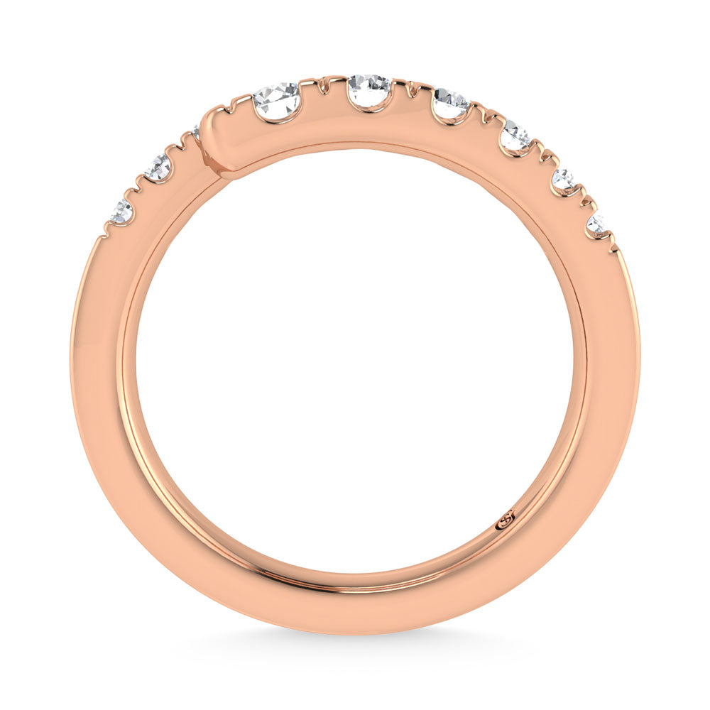 14K Rose Gold  7/8 Ct.Tw. Cross Over Band