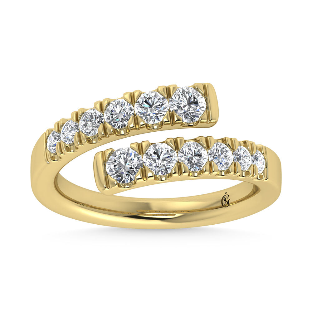 14 KYellow Gold  7/8 Ct.Tw. Cross Over Band