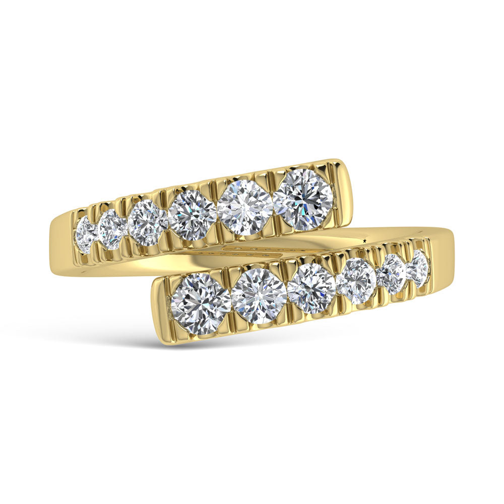 14 KYellow Gold  7/8 Ct.Tw. Cross Over Band
