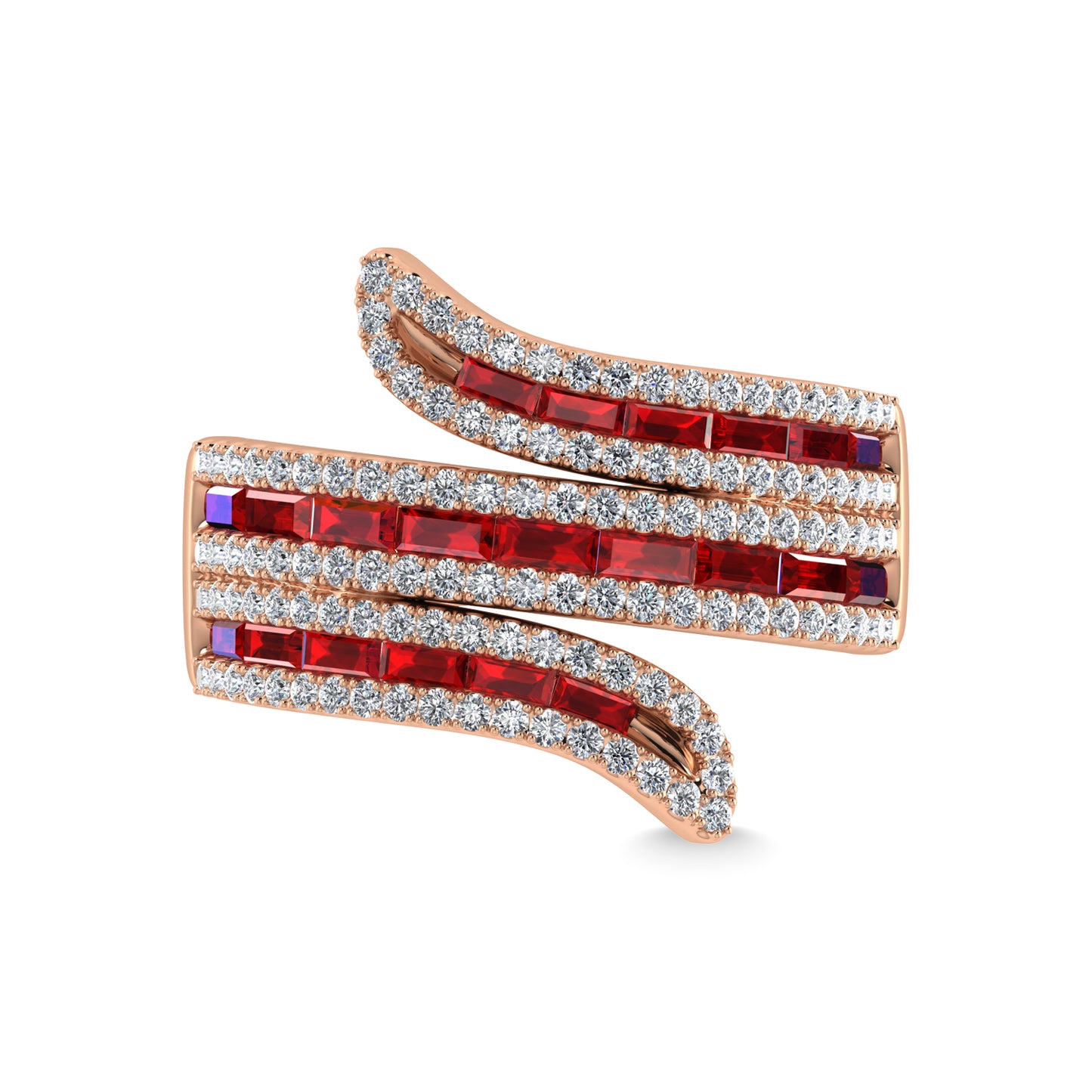 14K Rose Gold Diamond and Ruby 2 1/4 Ct.Tw. Fashion Ring