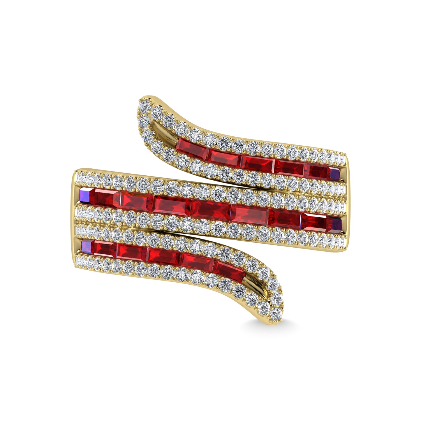 14K Yellow Gold Diamond and Ruby 2 1/4 Ct.Tw. Fashion Ring