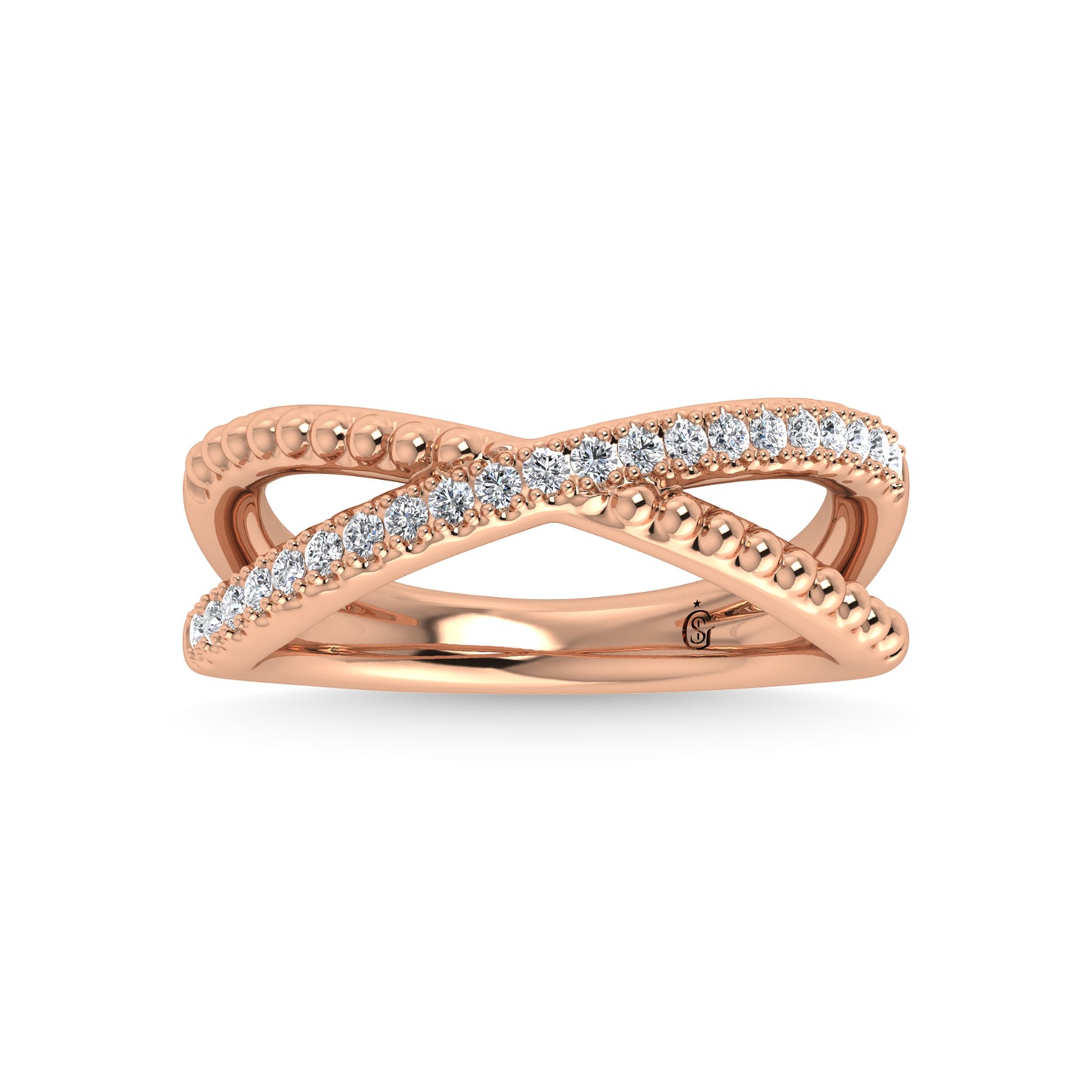 14K Rose Gold Diamond 1/4 Ct.Tw. Fashion Ring
