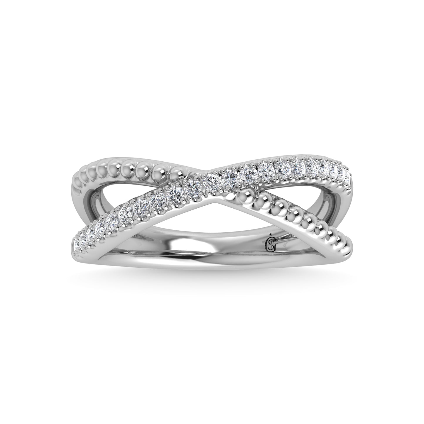 14K White Gold Diamond 1/4 Ct.Tw. Fashion Ring