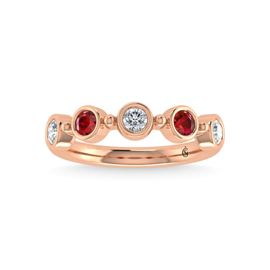 14K Rose Gold Diamond 5/8 Ct.Tw. Stackable Band