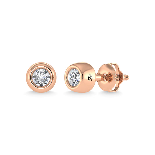 14K Rose Gold Diamond 1/5 Ct.Tw.  Stud Earrings